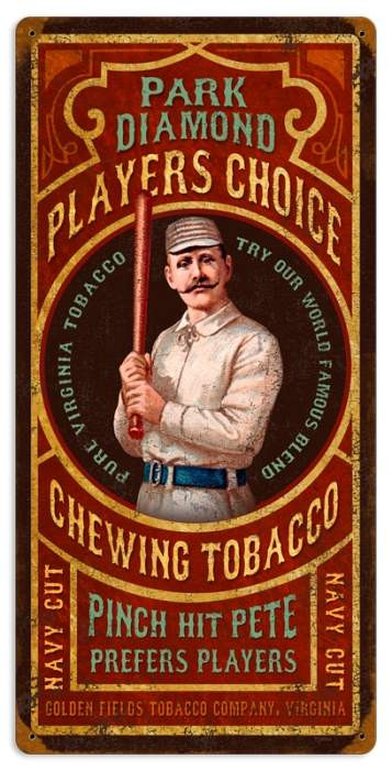 Vintage Park Diamond Tobacco Metal Sign 12 x 24 Inches