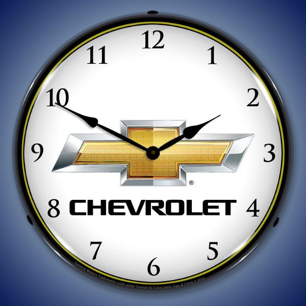Chevrolet Bowtie LED Lighted Wall Clock 14 x 14 Inches