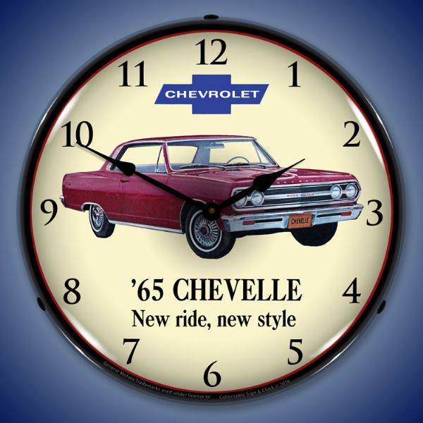 1965 Chevelle LED Lighted Wall Clock 14 x 14 Inches