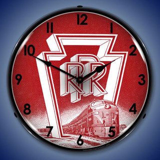 Pennsylvania Railroad LED Lighted Wall Clock 14 x 14 Inches