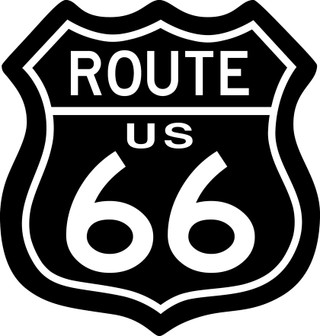 Route 66 Black Shield Metal Sign 28 x 28 Inches