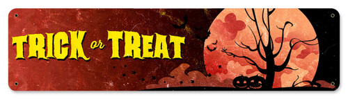 Trick Or Treat Metal Sign 20 x 5 Inches