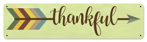 Thankful Arrow Metal Sign 20 x 5 Inches