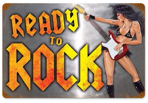 Ready To Rock Metal Sign 12 x 18 Inches