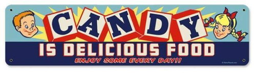 Retro Candy Metal Sign  20 x 5 Inches