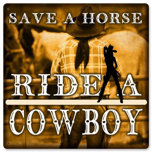 Save A Horse Metal Sign 12 x 12 Inches