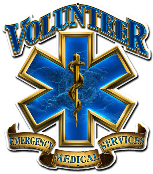 Volunteer Emergency Medical Metal Sign 14 x 16 Inches