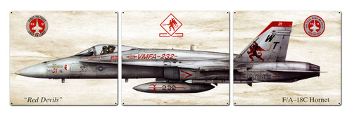 F-18 Hornet Metal Sign 48 x 14 Inches