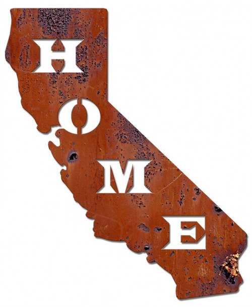 Home California Rust Metal Sign 16 x 20 Inches