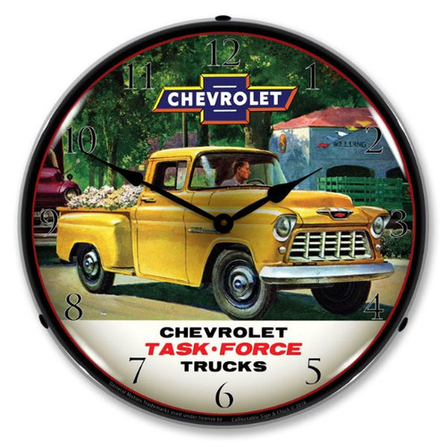 1955 Chevrolet Truck Task Force Lighted Wall Clock 14 x 14 Inches