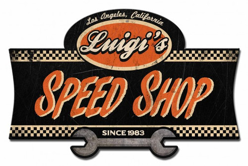 Speed Shop Metal Sign - Personalized 23 x 15 Inches