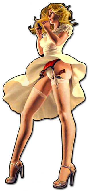 Saturday Night Special Pinup Metal Sign 15 x 33 Inches