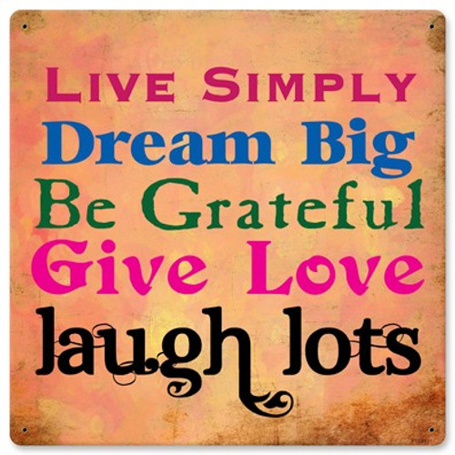 Live Simply Laugh Lots Sign 12 x 12 Inches