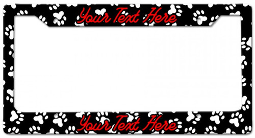 Paw print Personalized License Frame 12 x 6 Inches