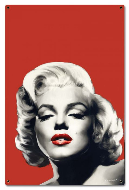 Red Lips Marilyn Monroe Metal Sign 16 x 24 Inches