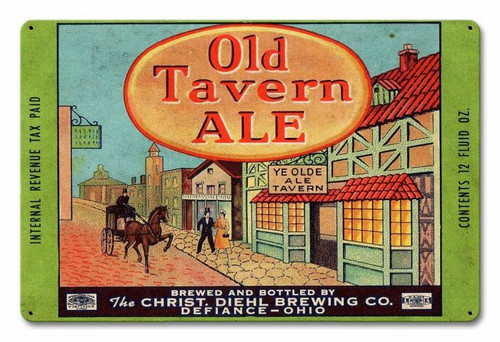 Old Tavern Ale Metal Sign 18 x 12 Inches