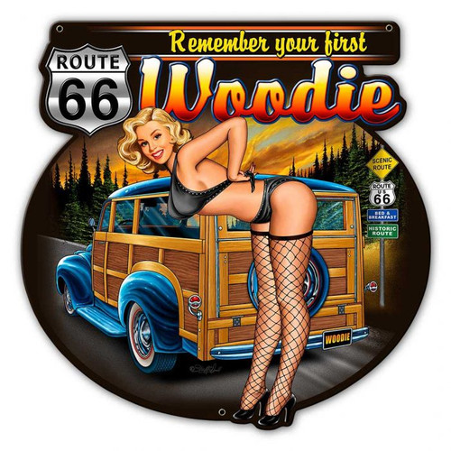 Remember Your First Woodie Metal Sign 14 x 14 Inches