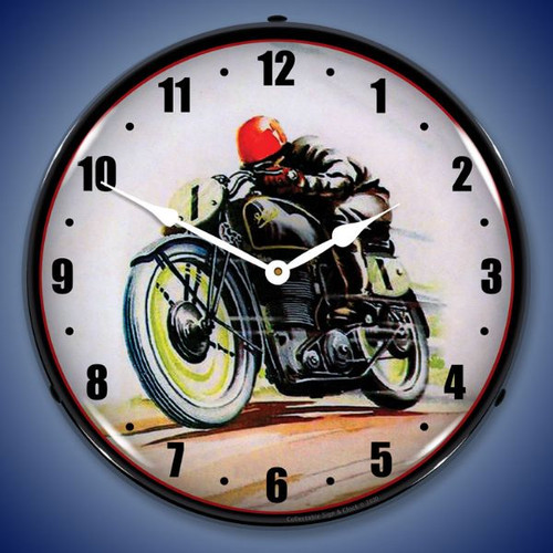 Road Racer LED Lighted Wall Clock 14 x 14 Inches