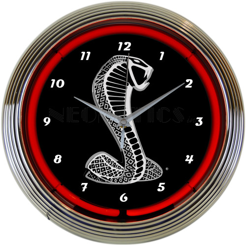 Ford Snake Neon Clock 15 X 15 Inches