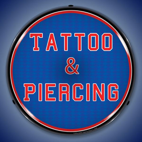 Tattoo & Piercing LED Lighted Business Sign 14 x 14 Inches