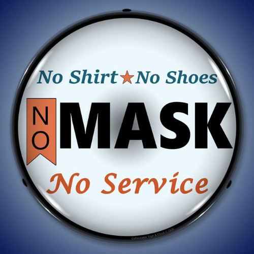 No Mask No Service LED Lighted Business Sign 14 x 14 Inches