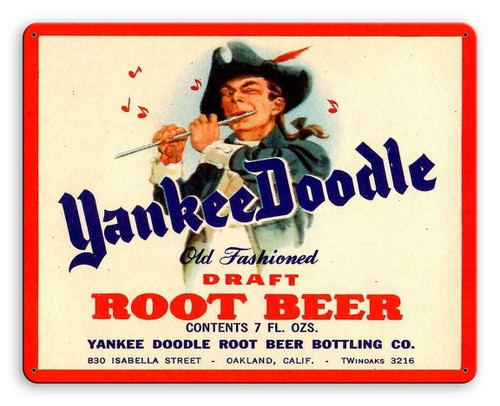 Yankee Doodle Root Beer Metal Sign 15 x 12 Inches