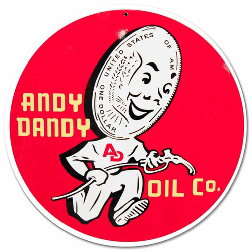 Andy Dandy Oil Co Metal Sign 14 x 14 Inches