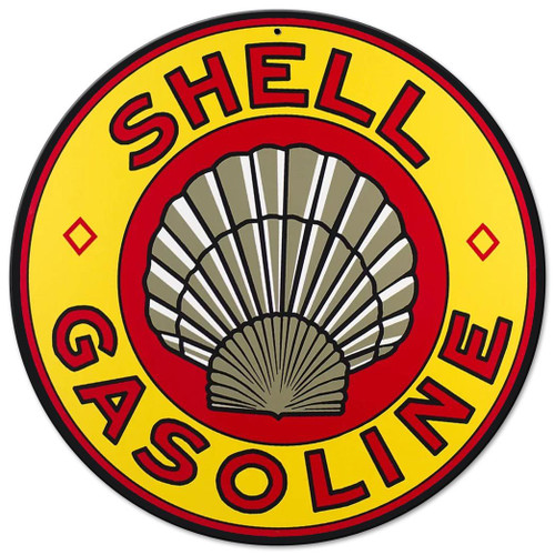 Shell Yellow Metal Sign 14 x 14 Inches