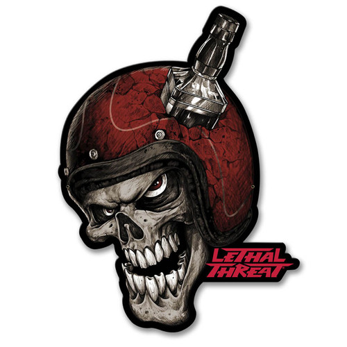 Lethal Treat Skull Helmet Metal Sign 16 x 20 Inches