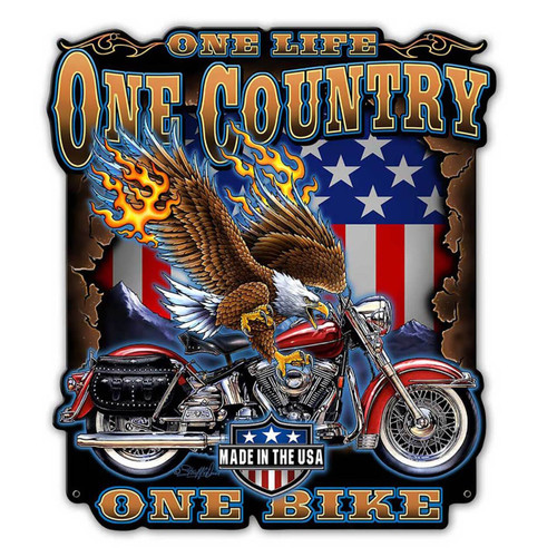 One Life One Country Metal Sign 14 x 16 Inches