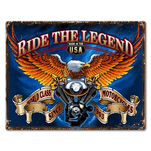 American Eagle Motor Metal Sign 24 x 18 Inches