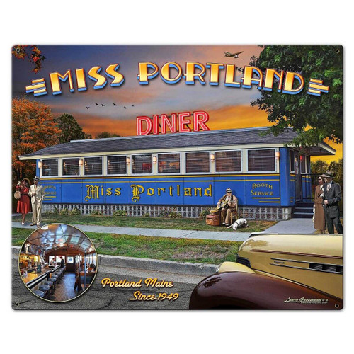Portland Diner Metal Sign 30 x 24 Inches