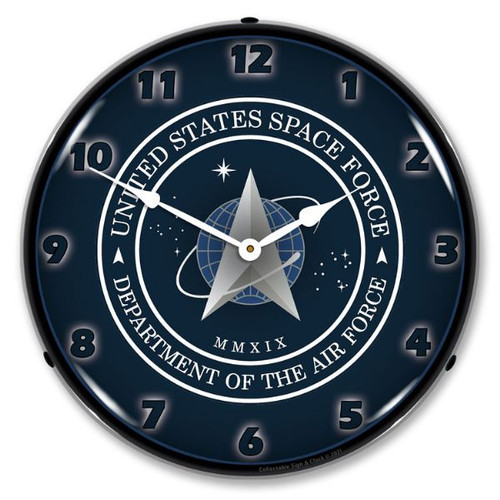 Space Force LED Lighted Wall Clock 14 x 14 Inches