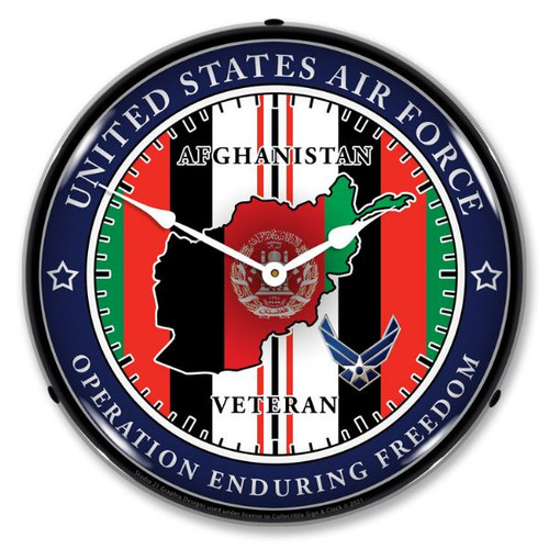 Air Force Veteran Operation Enduring Freedom LED Lighted Wall Clock 14 x 14 Inches