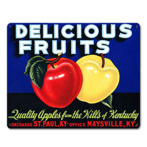 Delicious Fruits Quality Apples Vintage Metal Sign 30 x 24 Inches