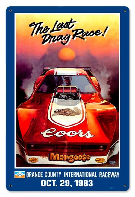 Retro Mongoose Orange County Metal Sign 18 x 12 Inches
