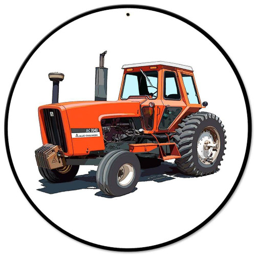 Allis Chalmers Model 7040 Tractor Metal Sign 14 x 14 Inches
