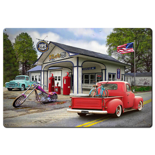 Gas Station Metal Sign 36  x 24 Inches
