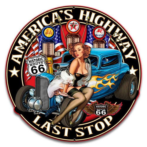America's Highway Metal Sign 14 x 14 Inches