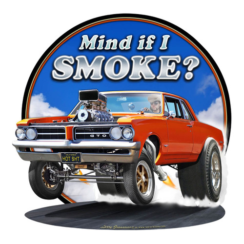 1964 GTO SMOKE Metal Sign 16×16 | Vintage Muscle Car Wall Art Made