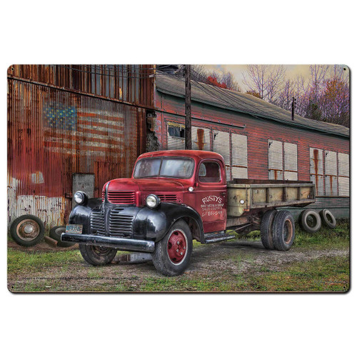 Factory Truck Metal Sign 36 x 24 Inches