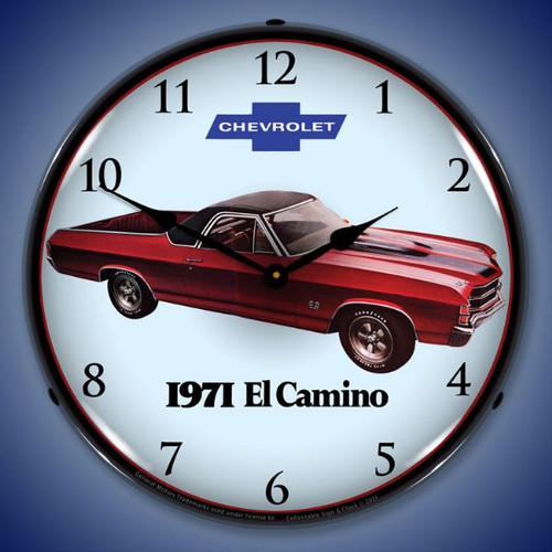 1971 El Camino LED Lighted Wall Clock 14 x 14 Inches