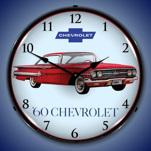 1960  Impala LED Lighted Wall Clock 14 x 14 Inches