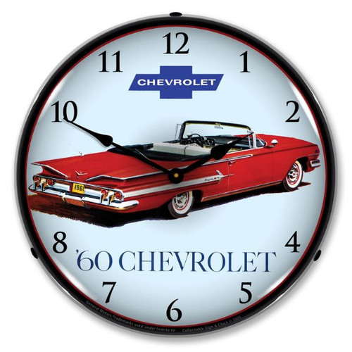 1960 Impala Convertible  LED Lighted Wall Clock 14 x 14 Inches