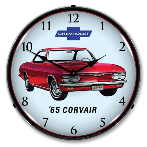 1965 Corvair LED Lighted Wall Clock 14 x 14 Inches