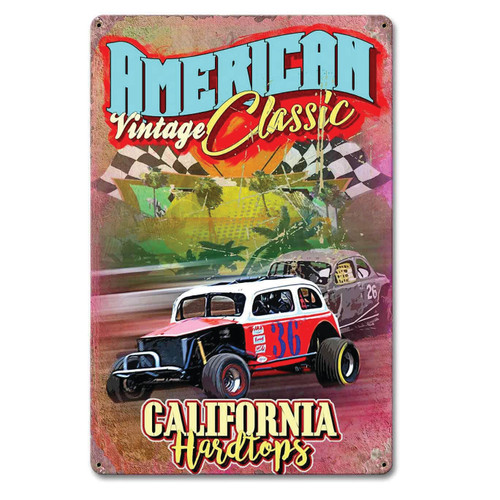 American Classic Cali Hardtops Metal Sign 12 x 18 Inches