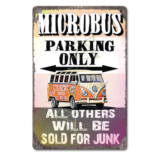 Microbus Parking Only Metal Sign 12 x 18 Inches
