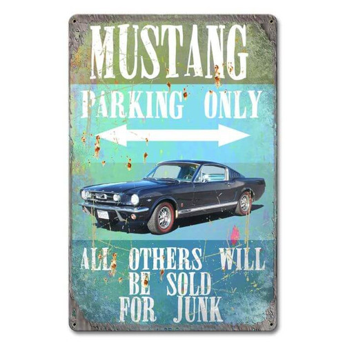 Mustang Parking Only Metal Sign 12 x 18 Inches
