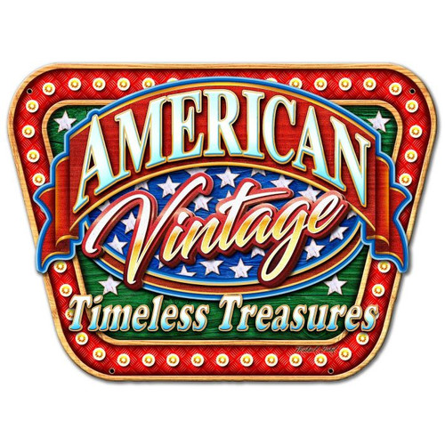 American Vintage Timeless Treasures Metal Sign 24 x 18 Inches