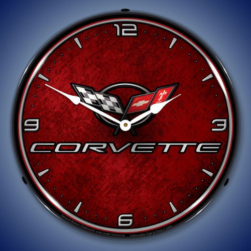 C5 Chevrolet Corvette LED Lighted Wall Clock 14 x 14 Inches 